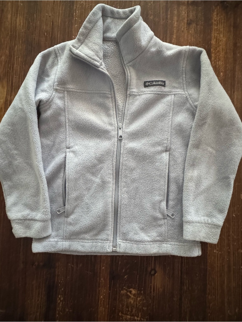 Columbia Light Gray Full‑Zip Fleece Jacket